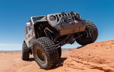 Black Diamond Jeep On Rock